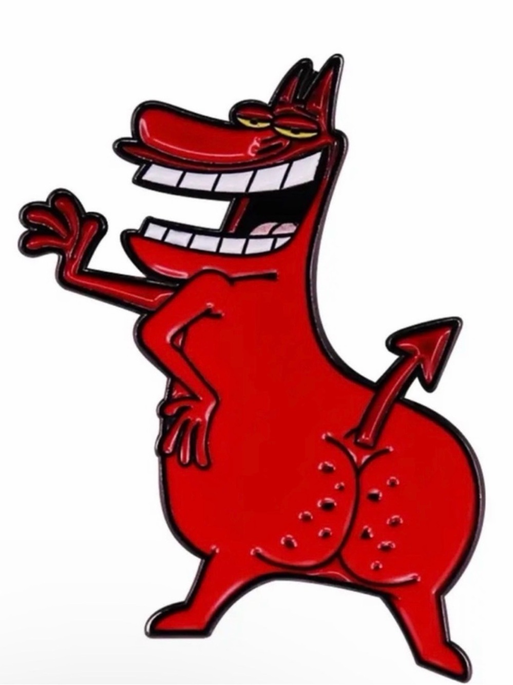 The Red Guy Main Antagonist of Cow & Chicken Enamel Pin
